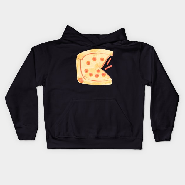 Slice, slice, baby (with pizza slice graphic) Kids Hoodie by celestewilliey